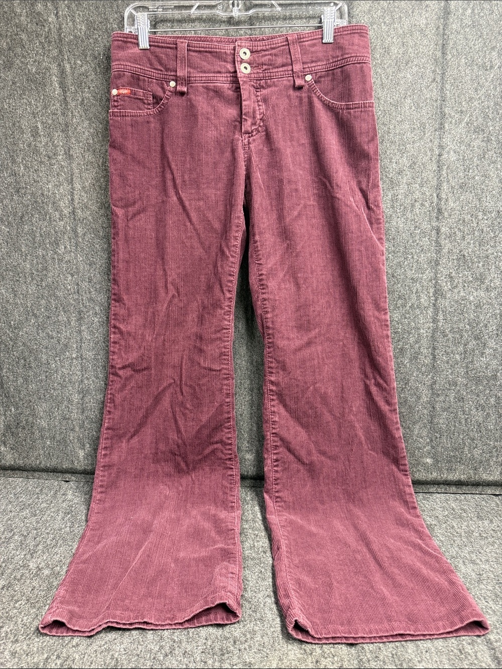 Lee Cooper Wide-Leg Flare Corduroy Jeans in Burgundy - Unbranded